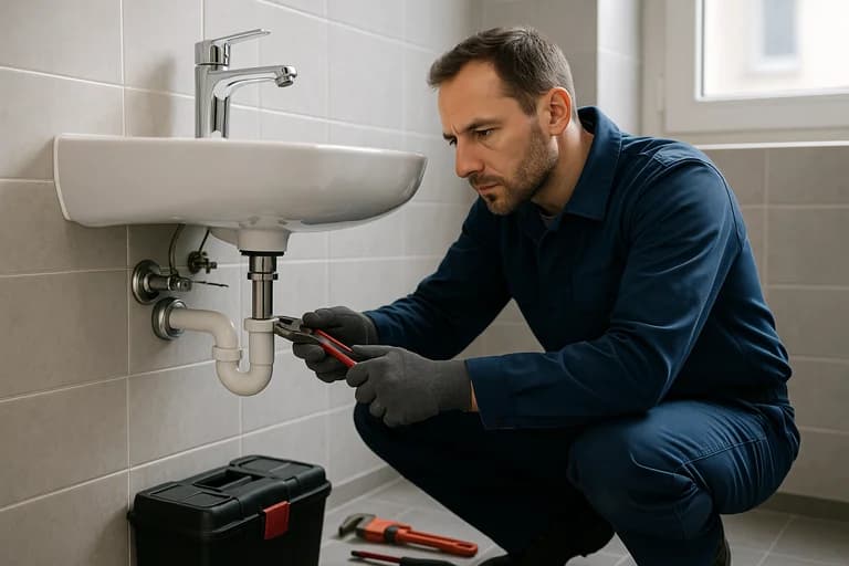 Artisan plombier à Thionville en intervention