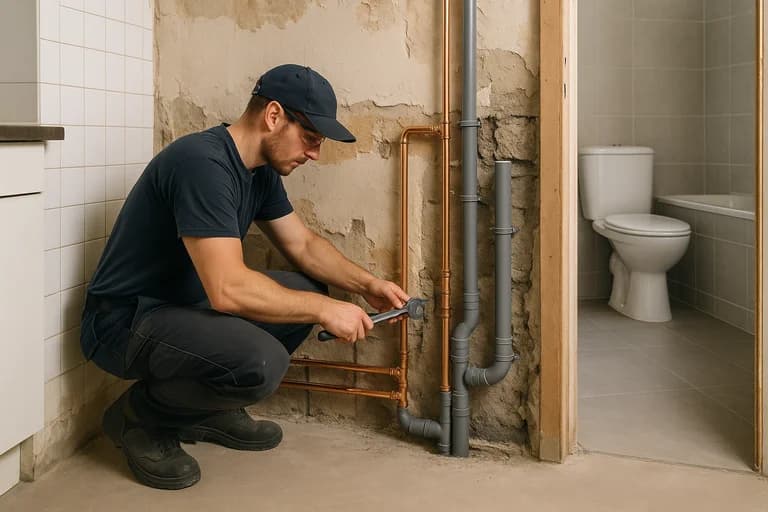 Rénovation plomberie cuisine + salle de bain (Immeuble – Manom)