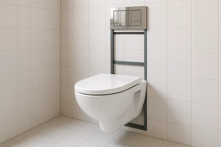 Pose de WC suspendus avec bâti support (Résidence – Basse-Ham)